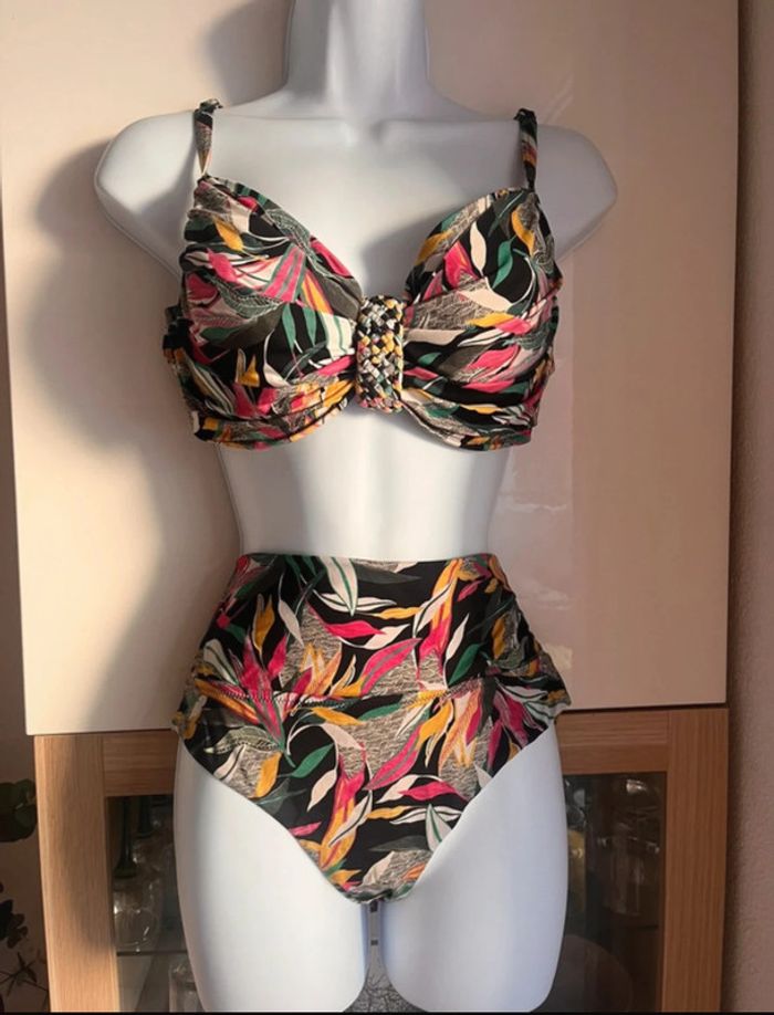 Maillot de bain 2 pièces rouge gorge taille m - photo numéro 2