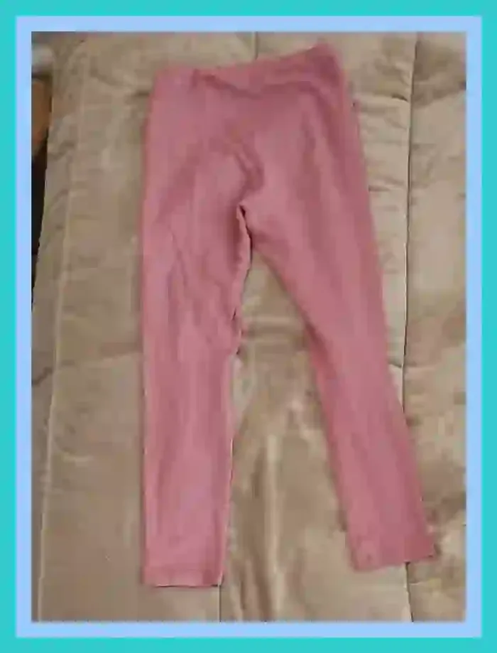 Legging rose lila H&M intérieur molleton fille 10 ans - photo numéro 6