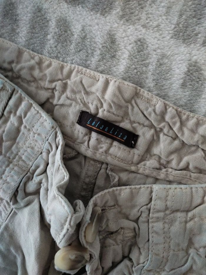 Short a revers en lin beige Lola & Liza taille 36 - photo numéro 2