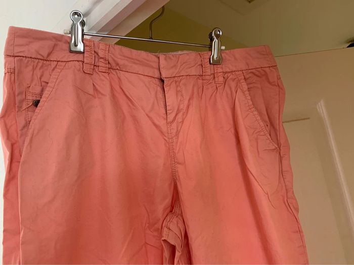 Pantalon en toile Promod T40 corail - photo numéro 4
