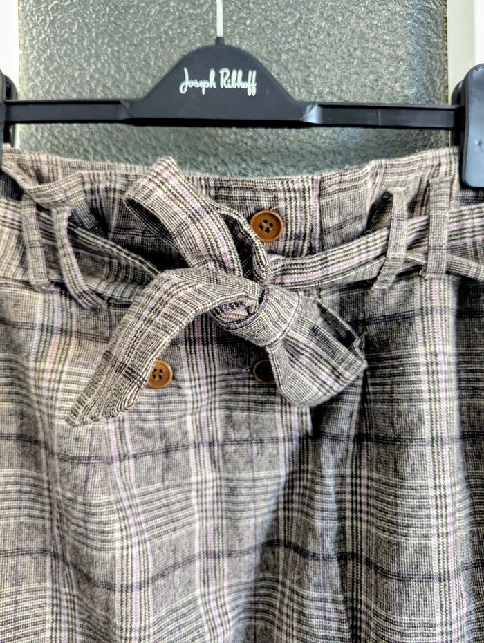 Jupe etam en laine à carreaux écolière marron gris violet taille 38 - photo numéro 5