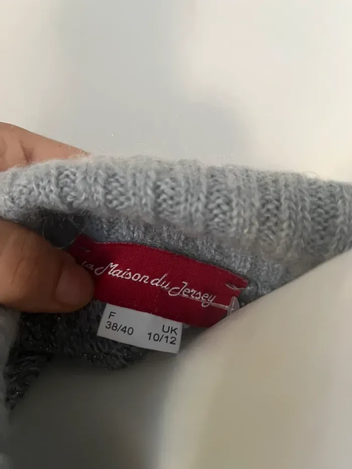 Pull long col roulé gris argenté T.38M - photo numéro 4