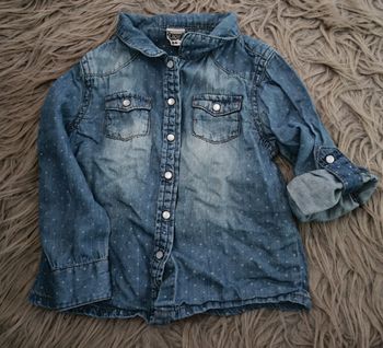 Chemise en jean manches retroussable 2ans