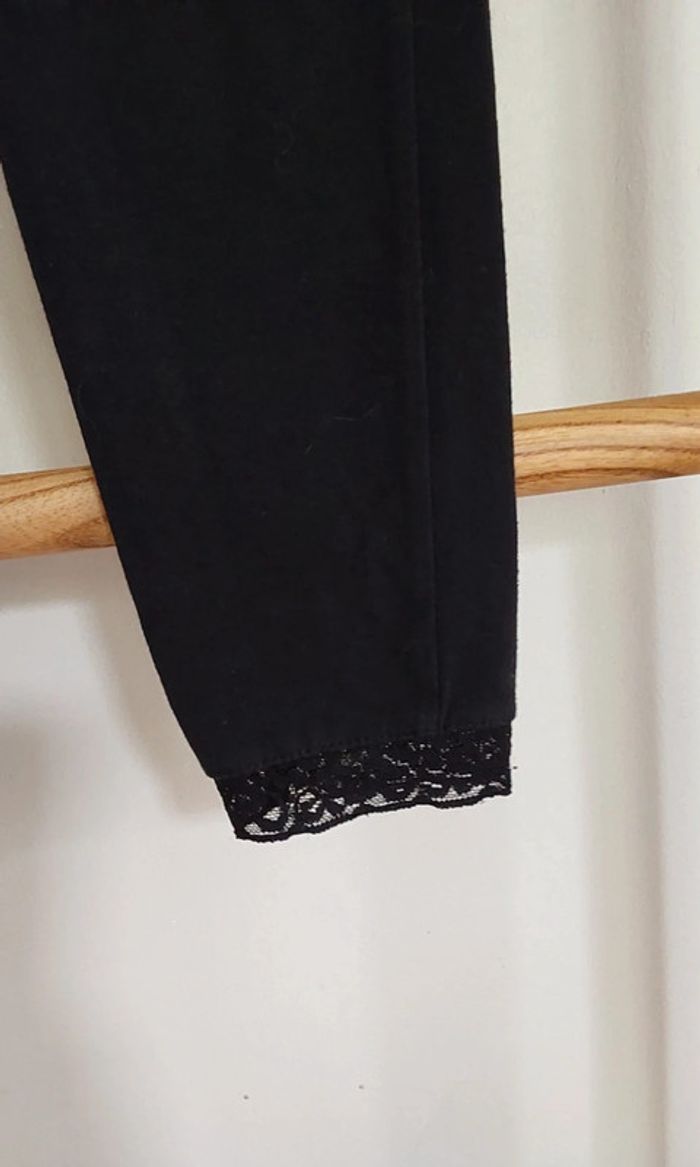 Pantalon caleçon leggings court noir et dentelle T 34/36 - photo numéro 3