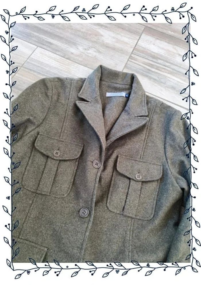 Manteau vert foncé Jodhpur, taille 44 femme, très bon état  80% laine vierge - photo numéro 3