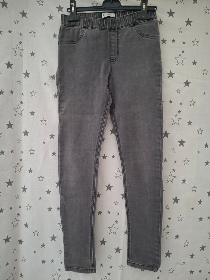 Legging gris noir façon jeans taille élastique 12 ans La Redoute - photo numéro 2