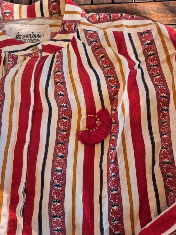 Blouse Re Wilding rayé en coton T.36/38 - photo numéro 5