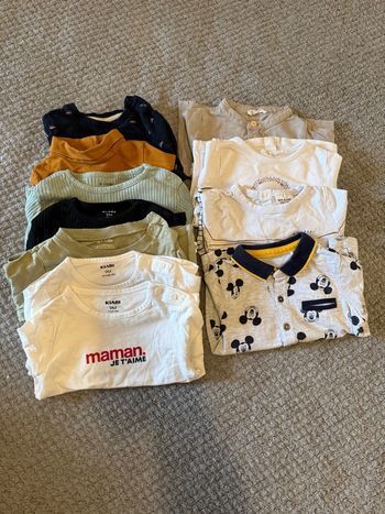 Lot 12 t-shirt manche longue taille 9 mois