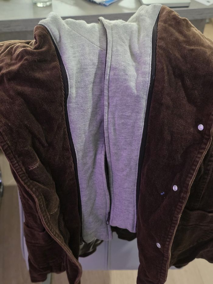 Veste enfant Kiabi Kids – Velours marron doublée, capuche - photo numéro 2