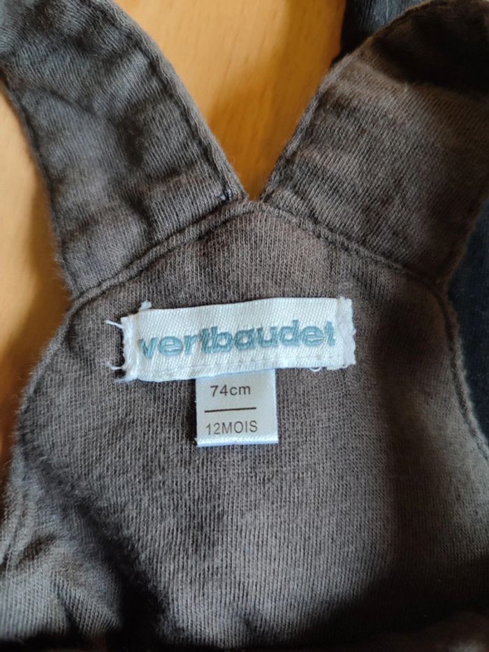 Lot tenue Neuve salopette velours doublé coton Vertbaudet + t-shirt manches longues 3 pommes - photo numéro 4