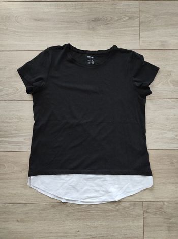 Tee-shirt bi-matière Esmara noir et blanc taille 38 M
