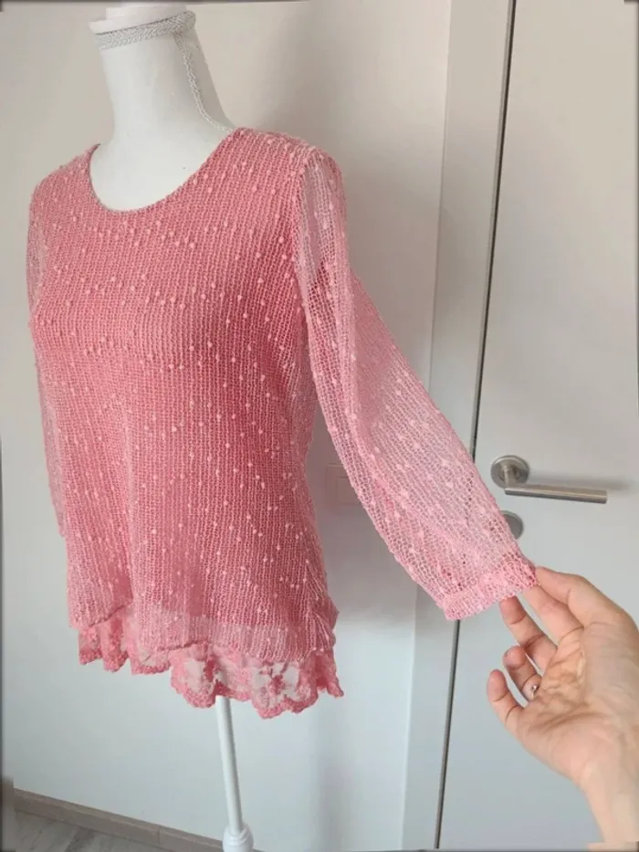 Haut texturé rose Armand Thiery – Taille 1 (S/M) - photo numéro 2