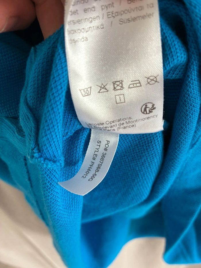Polo Lacoste bleu électrique taille m très bon état - photo numéro 7