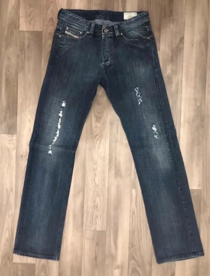 Jeans Diesel unisexe bleu marine troué taille XS