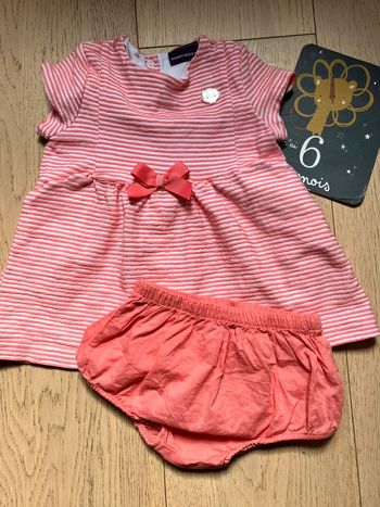 Très jolie robe rose été avec un bloomer 6 mois Sergent Major