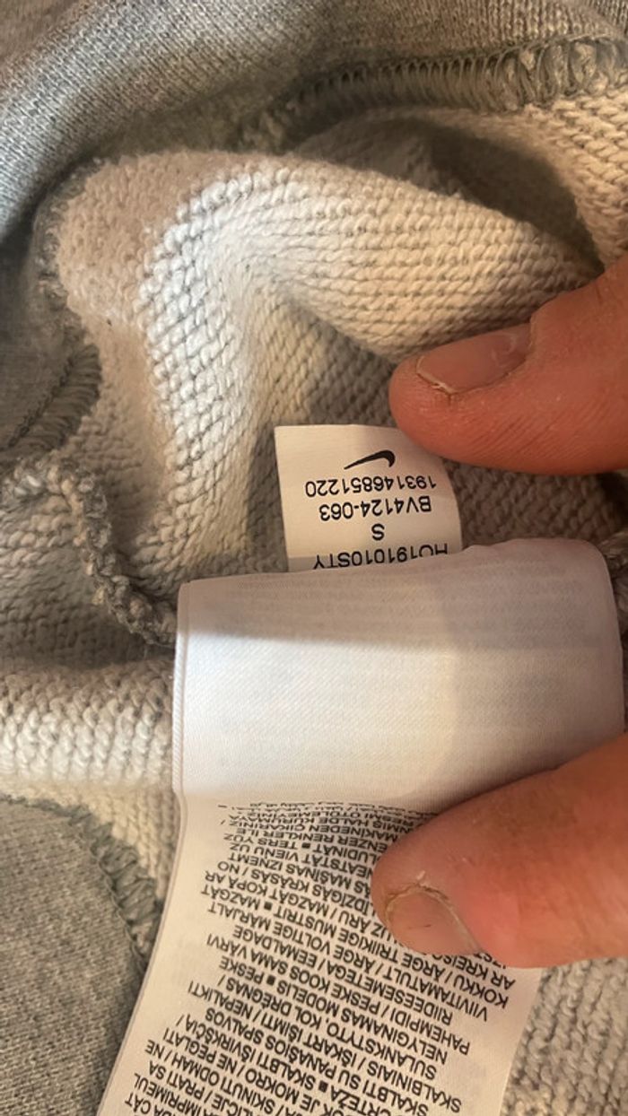 Hoodie pull à capuche Nike gris taille S - photo numéro 6