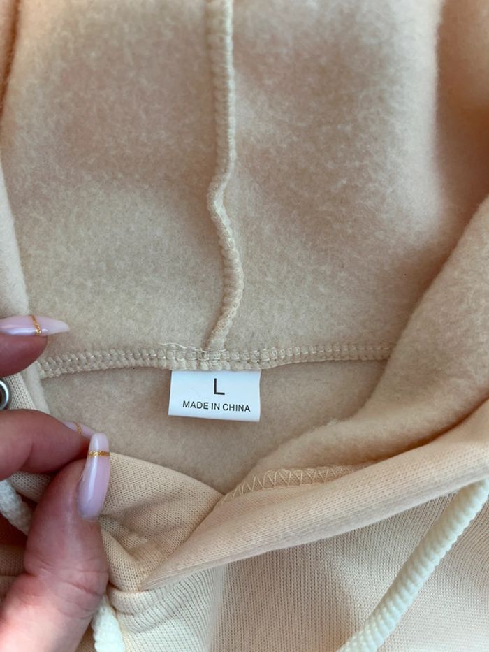 Pull/sweat à capuche Miami beige pour homme en taille L - photo numéro 5