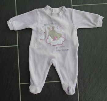 Joli pyjama en velours fille 1 mois