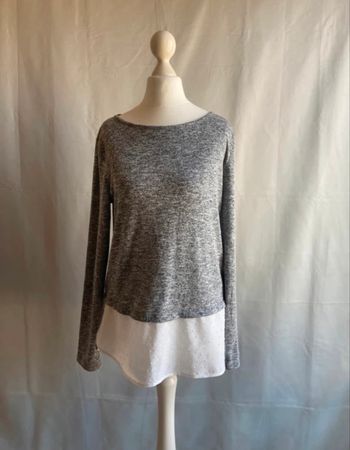 Pull chiné noir et blanc Fashion Express taille 38 / M