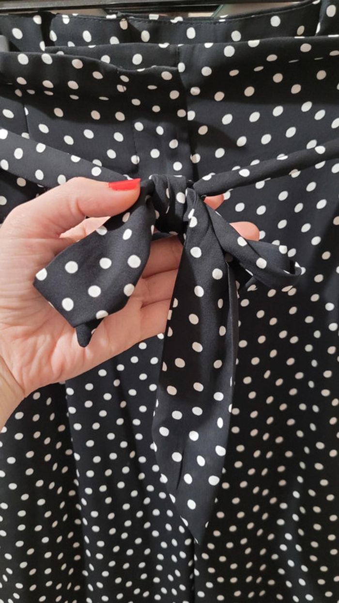 Pantalon papier bag, jambe large fluide Zara - photo numéro 3