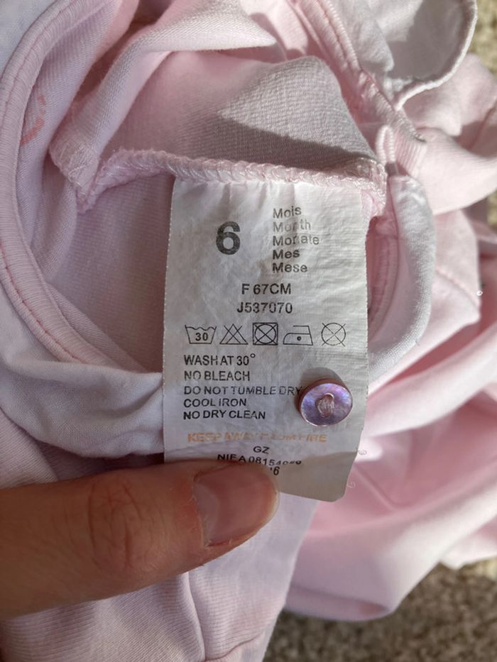 Jolie combishort rose clair pour fille - jean Bourget - 6 mois - photo numéro 4