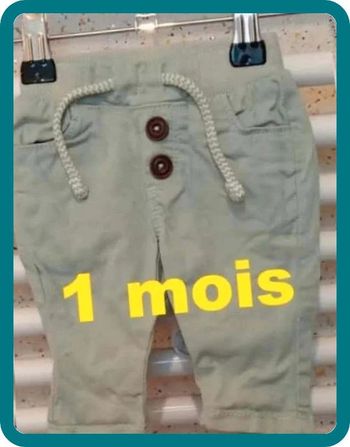Pantalon taille élastique avec cordon vert eau Tape à l'Oeil Taille 1 mois