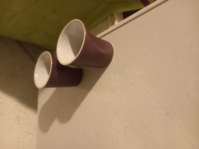 Lot de 4 petits tasses à café 2 bleues et 2 violettes - photo numéro 9
