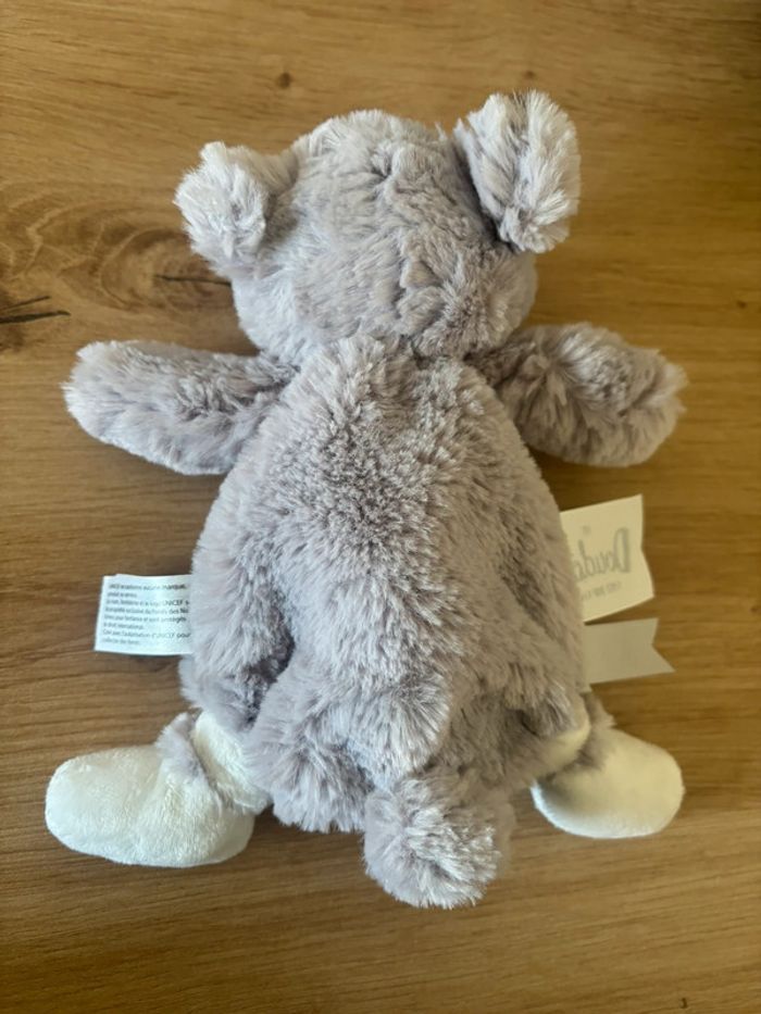 Doudou plat ours gris unicef les doudous c est trop choux doudou et compagnie - photo numéro 3