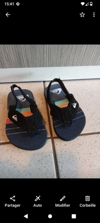 Sandales quick silver garçon taille 21,22 ,plage, piscine