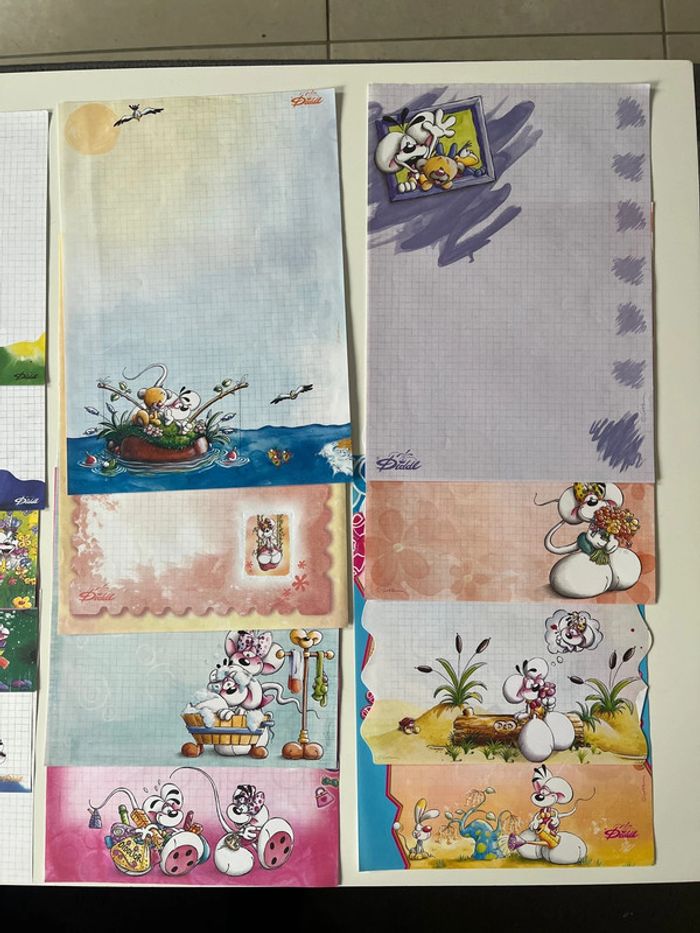 Lot de 33 feuilles Diddl - A4 et A5 - blanches et couleurs - photo numéro 3