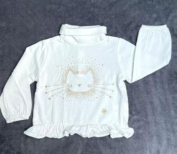 Tee-shirt fille 12 mois, avec col roulé
