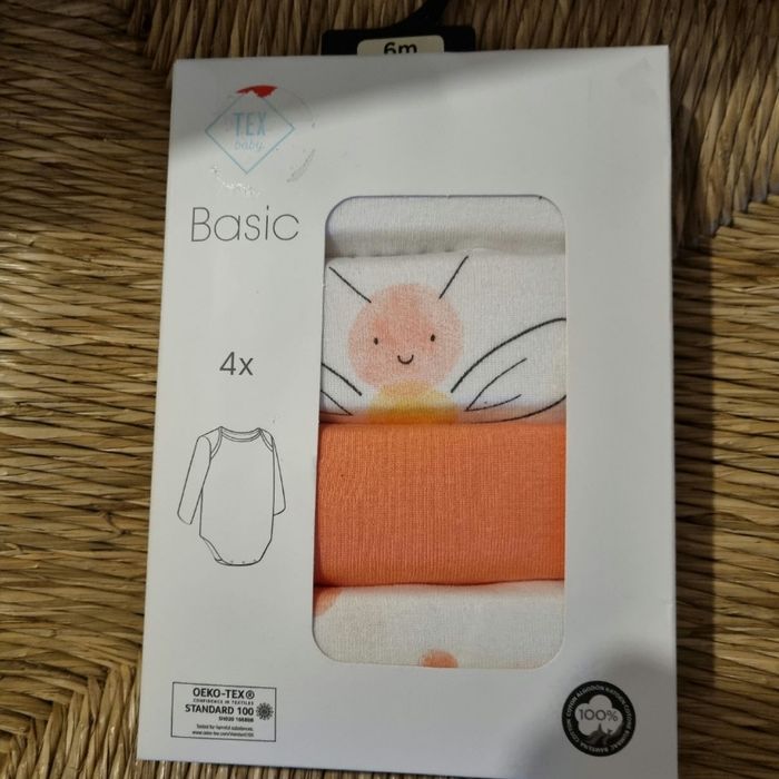 lot de 4 bodies bébé fille taille 6 mois 🎁 neuf