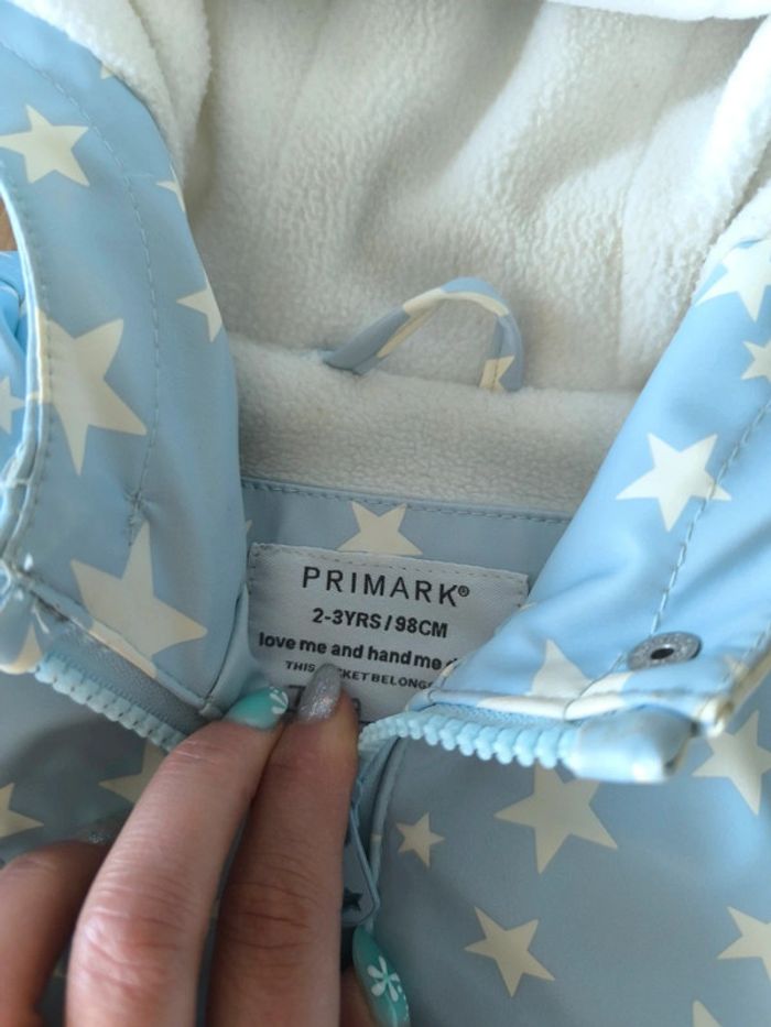 Coupe vent , veste de pluie , imperméable, fille , bleu étoile , taille 3 ans - photo numéro 2