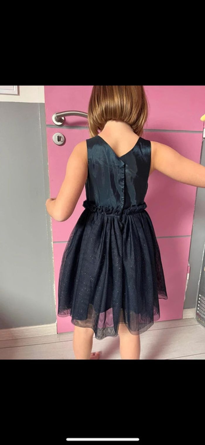 Robe fête H&M neuve sans étiquette à tulle bleu nuit - photo numéro 2