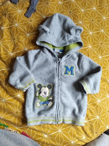 Gilet capuche zippé polaire Mickey