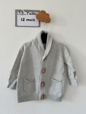 Gilet gris - taille 12 mois 🌼