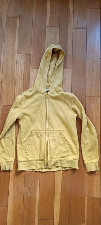 Sweat à capuche zippé jaune H&M 10 ans