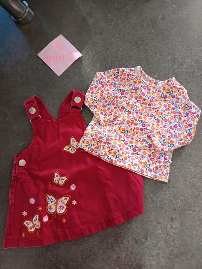 Ensemble robe papillon rose 6 mois - photo numéro 5