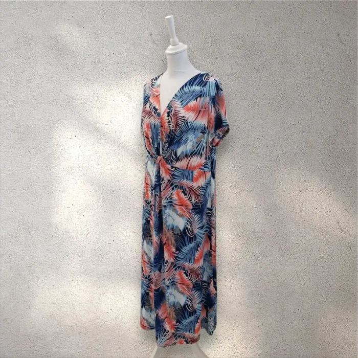 Robe longue fluide imprimée manches courtes 46/48 - photo numéro 2