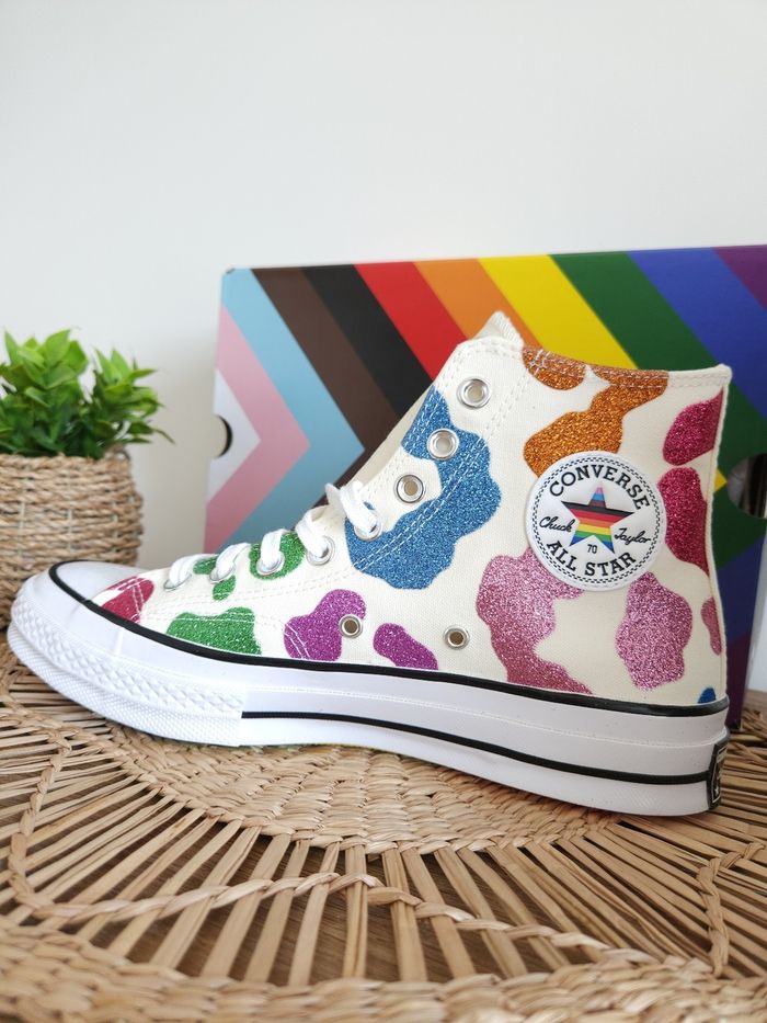Baskets montantes Léopard à paillettes Converse Pointure 41 - photo numéro 2