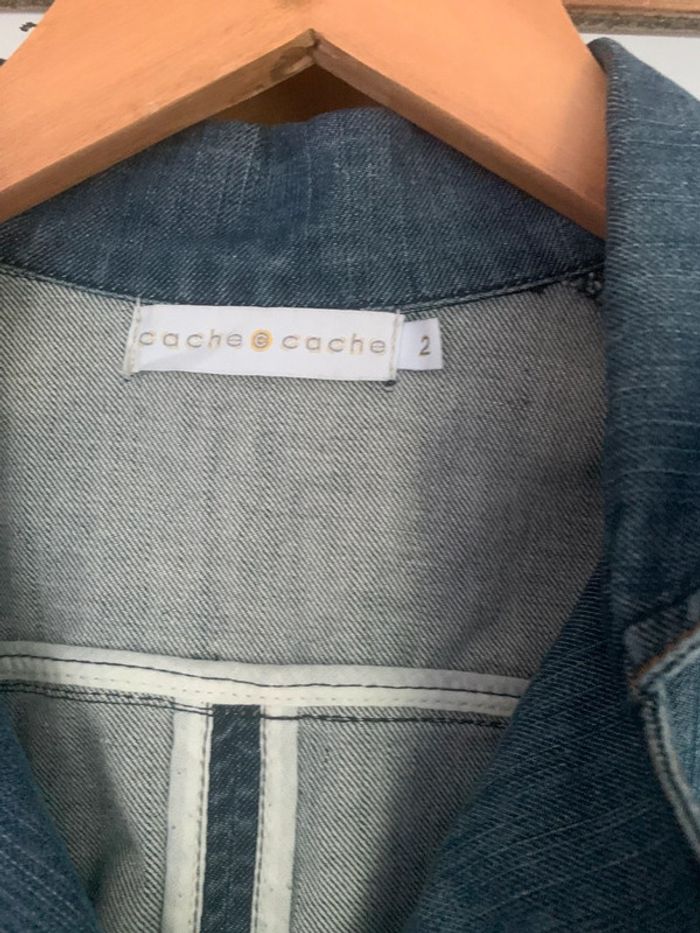 Veste en jean cache-cache taille 38 cintrée - photo numéro 3