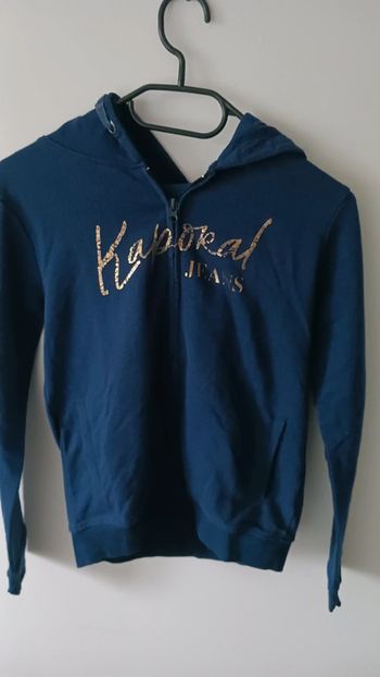 Gilet zippé à capuche fille mauve 14 ans Kaporal