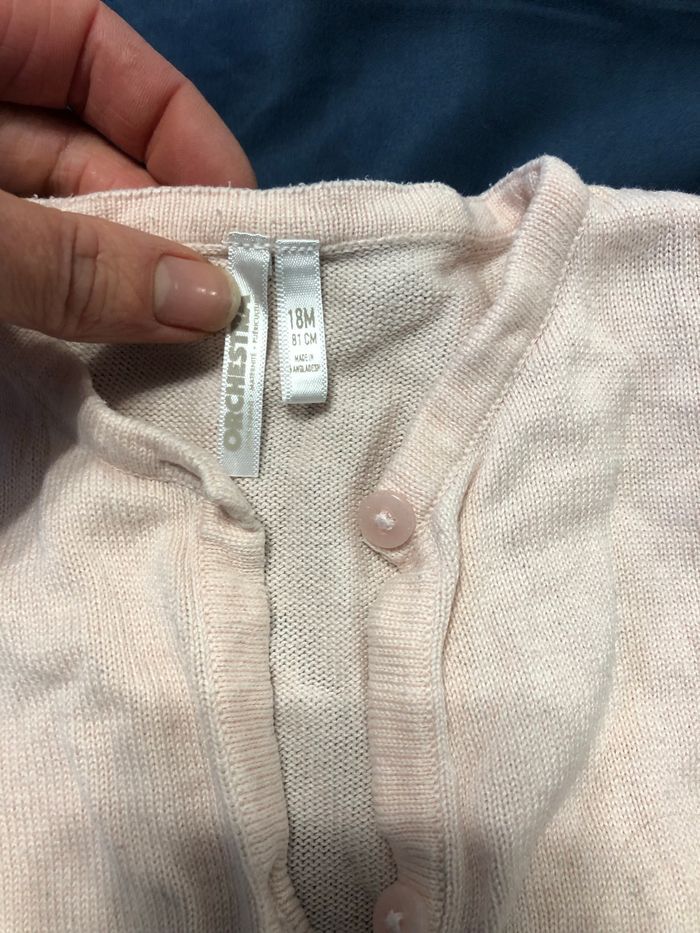 Cardigan rose poudré Orchestra 18 mois - photo numéro 3