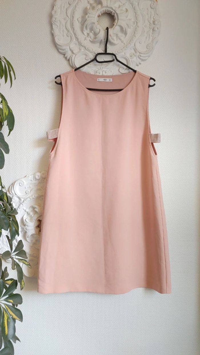 Robe sans manche débardeur ouverture rose saumon - photo numéro 3