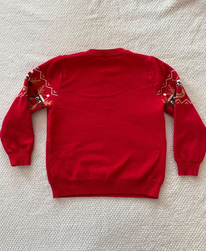 Pull de Noel rouge renne taille 120 cm 6 ans - photo numéro 4