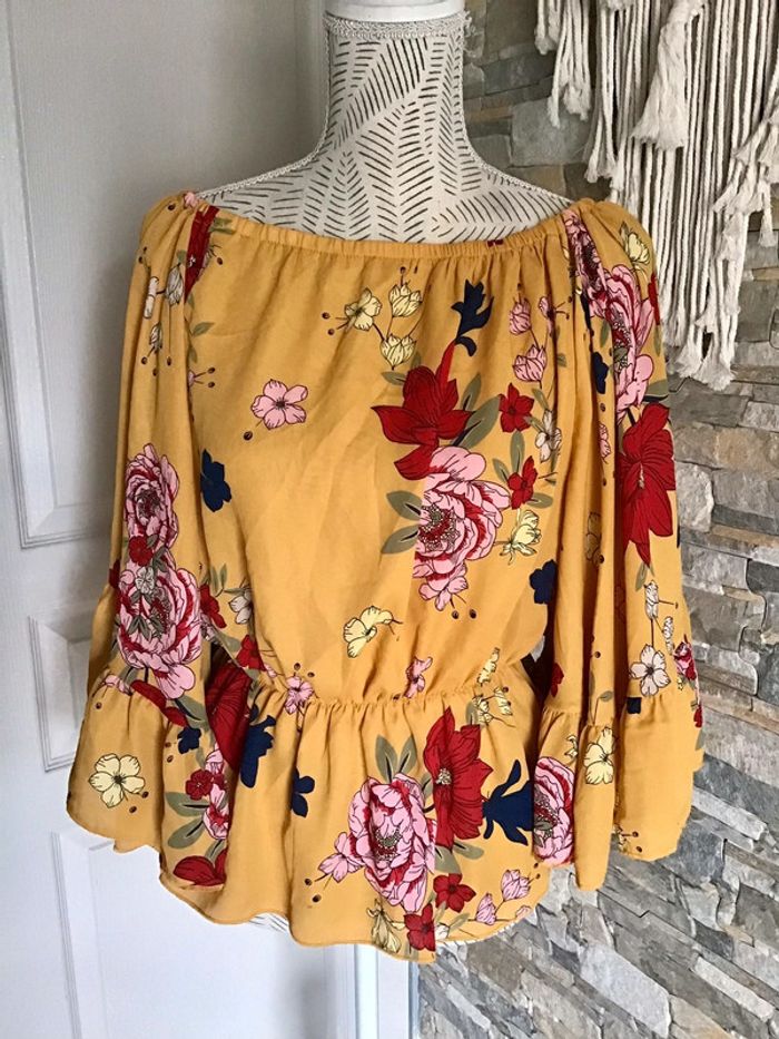 Très blouse taille élastique manche volante taille M marque Jennyfer 0723 - photo numéro 2