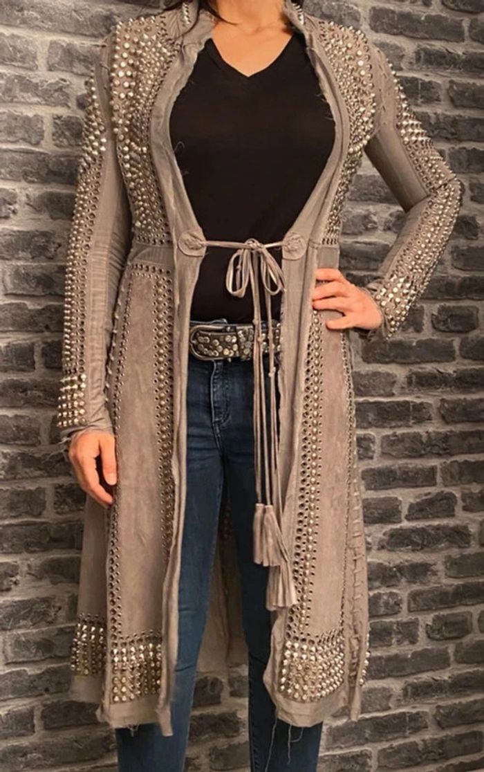 Veste longue en daim Just Cavalli – cloutée – neuve avec étiquette – pièce forte - photo numéro 2