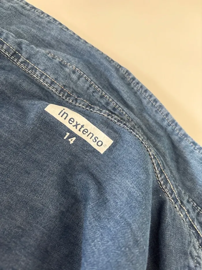 Chemise en jean 14 ans bleu - photo numéro 2