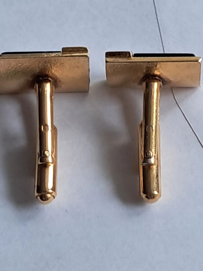 Boutons de manchette vintage plaqués or decornpointe de diamant - photo numéro 3