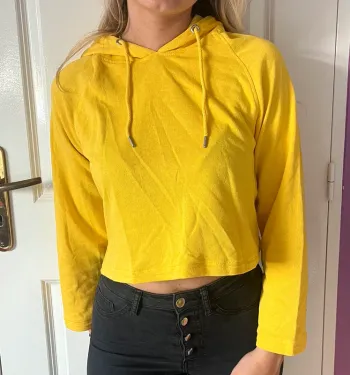 Sweat jaune crop top Urban Classics